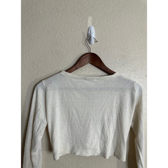Ozma of California Rae Cardigan Raw Silk Noil Long Sleeve Cream Womans XS - Picture 3 of 7